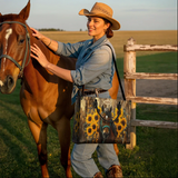 Westavelle Personalized Sunflower Horseheart Leather Bag