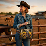 Westavelle Personalized Sunflower Horseheart Leather Bag