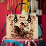 Westavelle Personalized Wild Rose Rider Leather Bag