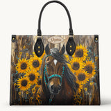 Westavelle Personalized Sunflower Horseheart Leather Bag