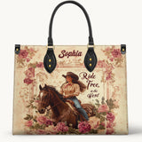 Westavelle Personalized Wild Rose Rider Leather Bag