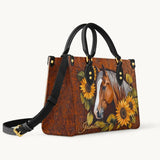 Westavelle Personalized Sunflower Horse Grace Leather Bag
