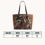 Westavelle Tribal Horse Majesty Leather Tote Bag