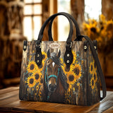 Westavelle Personalized Sunflower Horseheart Leather Bag