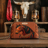 Westavelle Regal Horse Bloom Leather Crossbody Bag