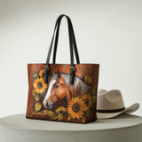 Westavelle Sunflower Horse Grace Leather Tote Bag