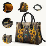 Westavelle Personalized Sunflower Horseheart Leather Bag