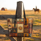 Westavelle Western Mosaic Leather Tote Bag