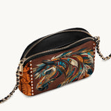 Westavelle Tribal Horse Majesty Leather Crossbody Bag