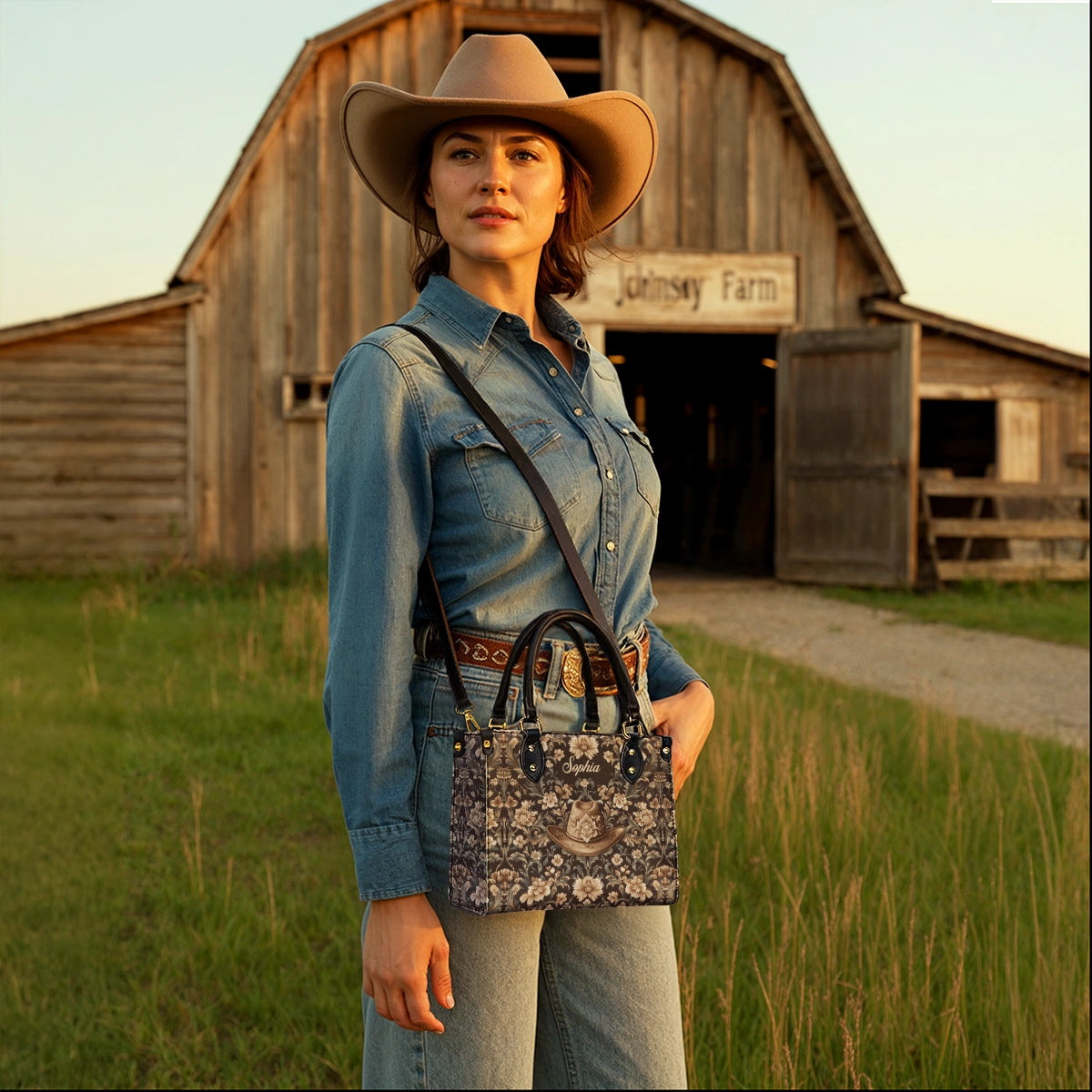 Westavelle Personalized Cowgirl Grace Leather Bag