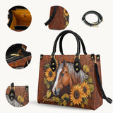Westavelle Personalized Sunflower Horse Grace Leather Bag
