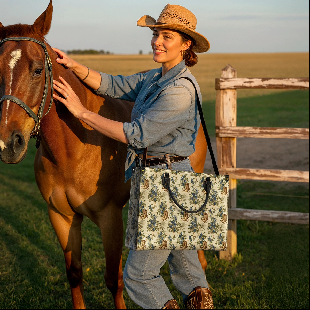 Westavelle Texan Bloom Leather Bag