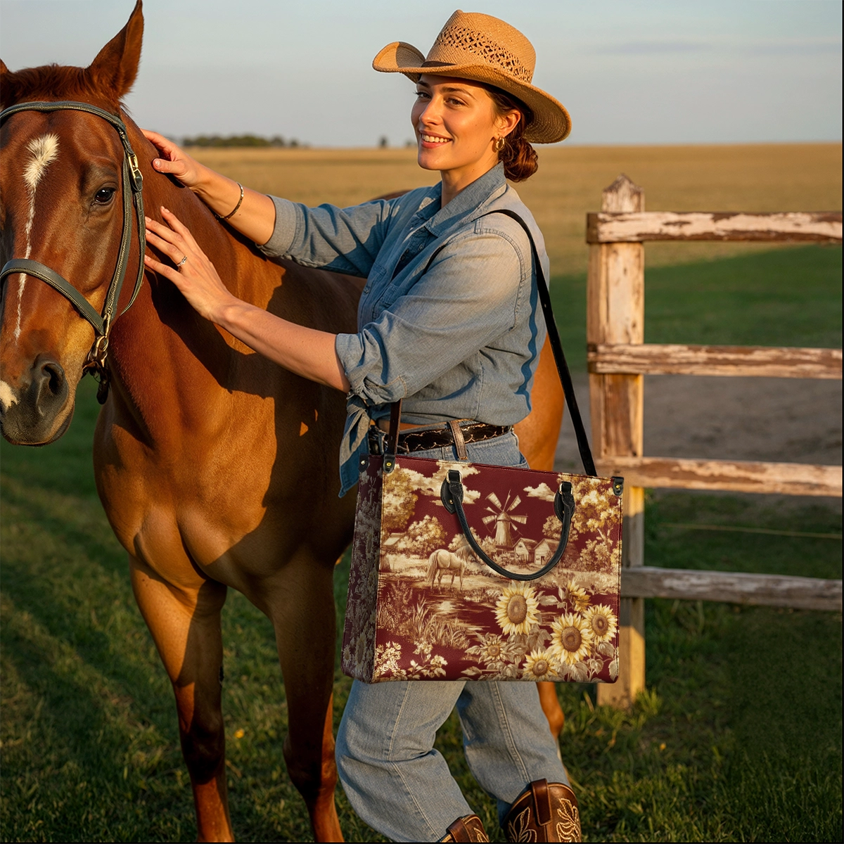 Westavelle Rustic Bloom Leather Bag