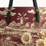 Westavelle Rustic Bloom Leather Tote Bag