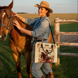 Westavelle Personalized Wild Rose Rider Leather Bag