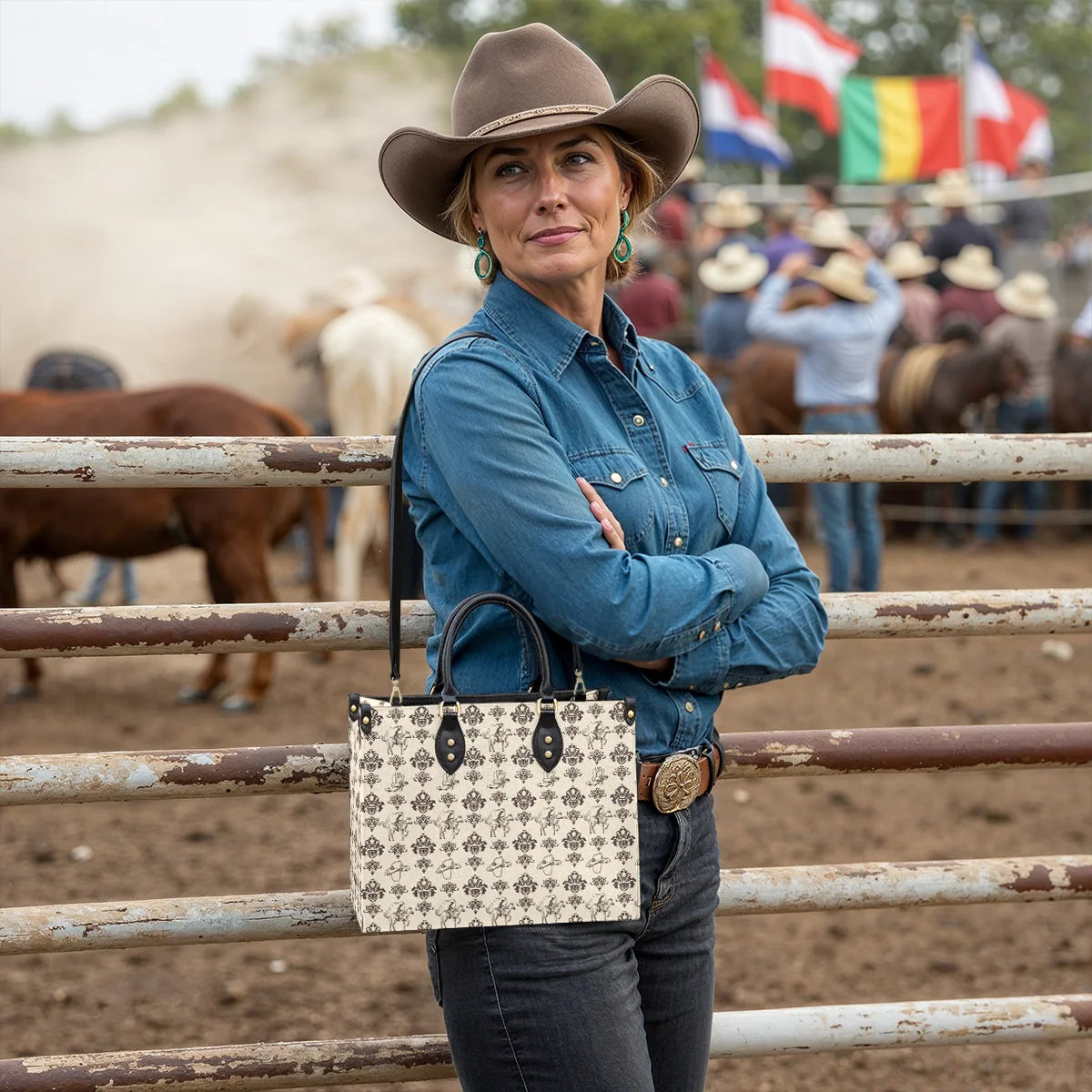 Westavelle Cowboy Toile Leather Bag
