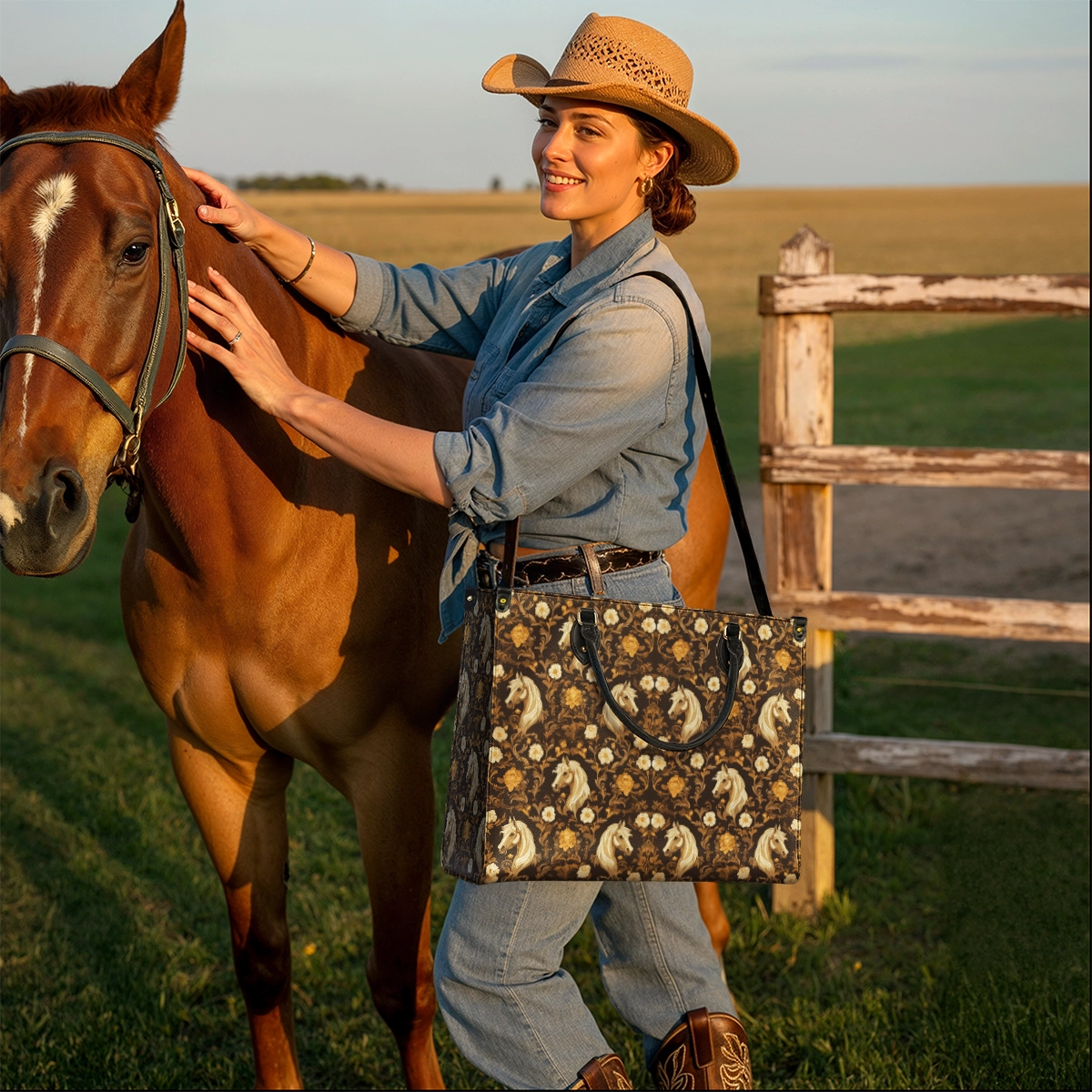 Westavelle Golden Mane Bloom Leather Bag