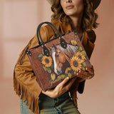 Westavelle Personalized Sunflower Horse Grace Leather Bag
